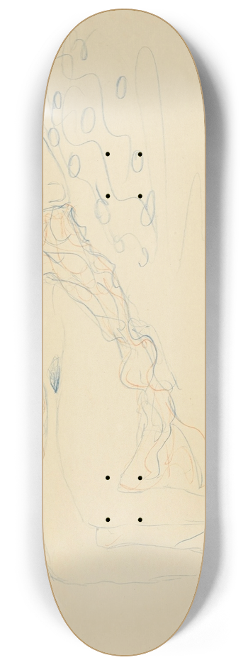 Gustav Klimt - Liegender Halbakt nach rechts (Reclining Semi-Nude Facing Right) 8.25 inch art skate deck