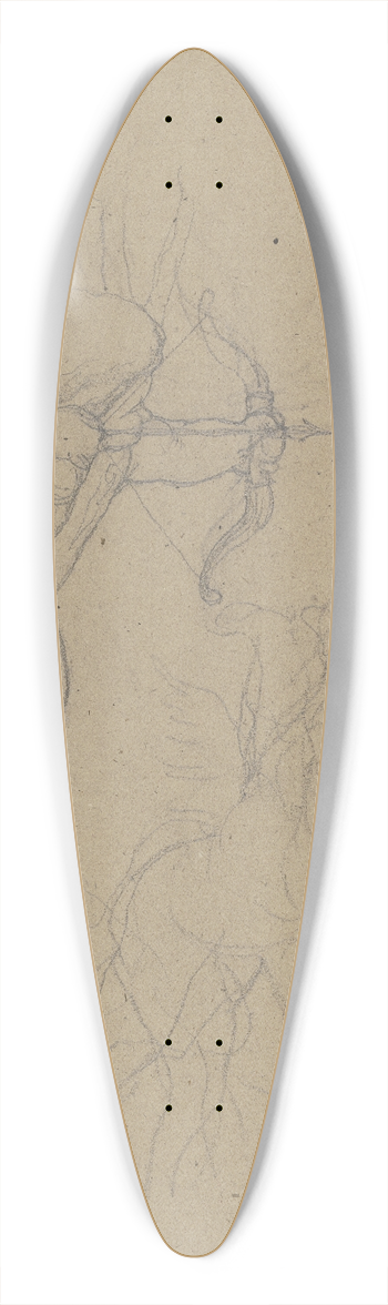 Victor Mller - Zwei Putten, der linke von einem Baum mit Pfeil und Bogen zielend 39.3 inch art pintail longboard deck