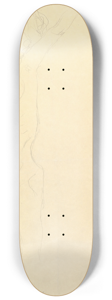 Gustav Klimt - Reclining Nude with Outstretched Left Arm 8.25 inch art skate deck