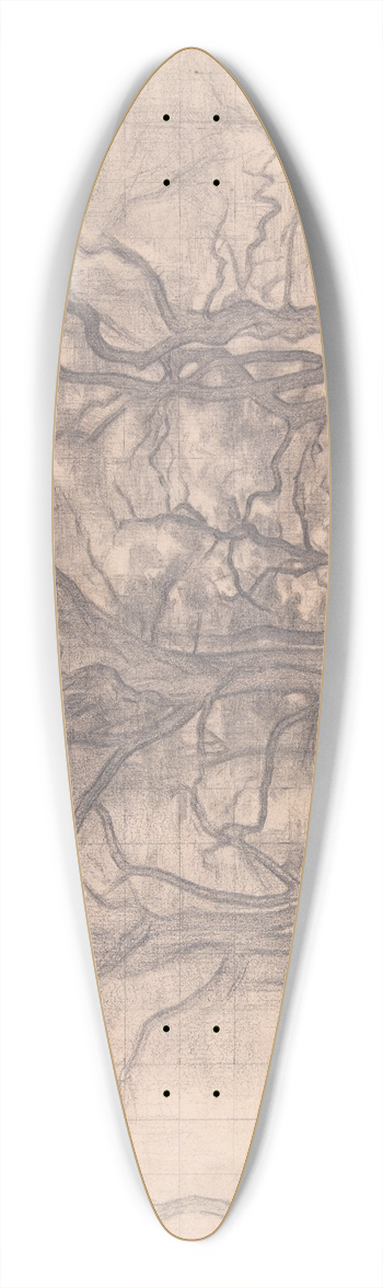 Vilhelm Hammershi - Egetrer 39.3 inch art pintail longboard deck