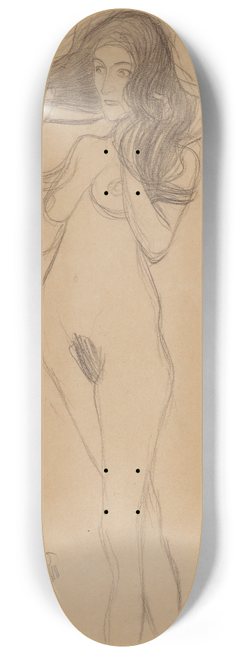 Gustav Klimt - Stehender Mdchenakt nach links 8.25 inch art skate deck