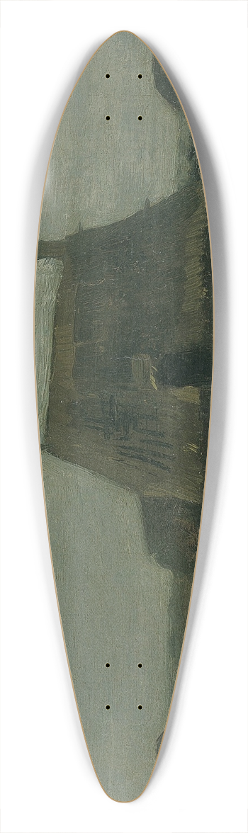 Vincent van Gogh - Farm with stacks of peat 39.3 inch art pintail longboard deck