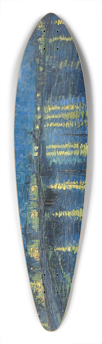 Vincent van Gogh - Starry Night Over the Rhone 39.3 inch art pintail longboard deck