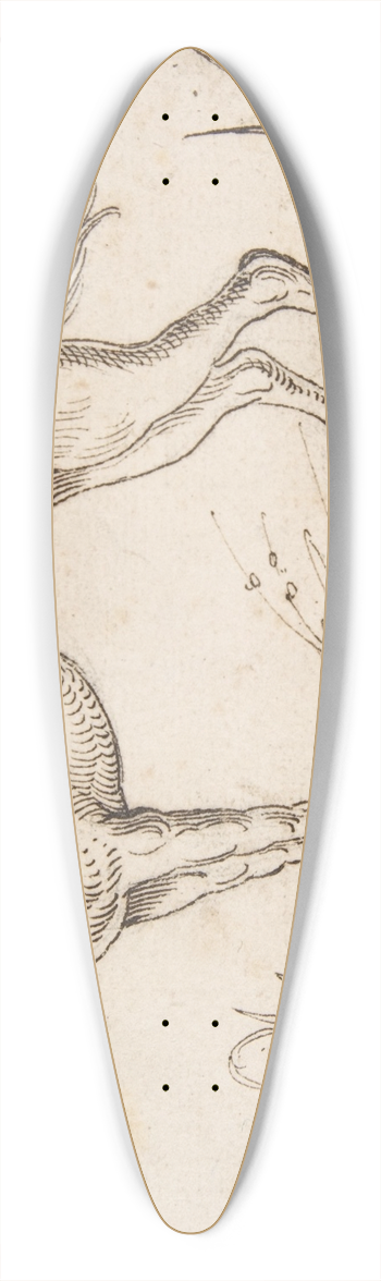 Virgil Solis - A Greyhound in Profile Facing Left 39.3 inch art pintail longboard deck