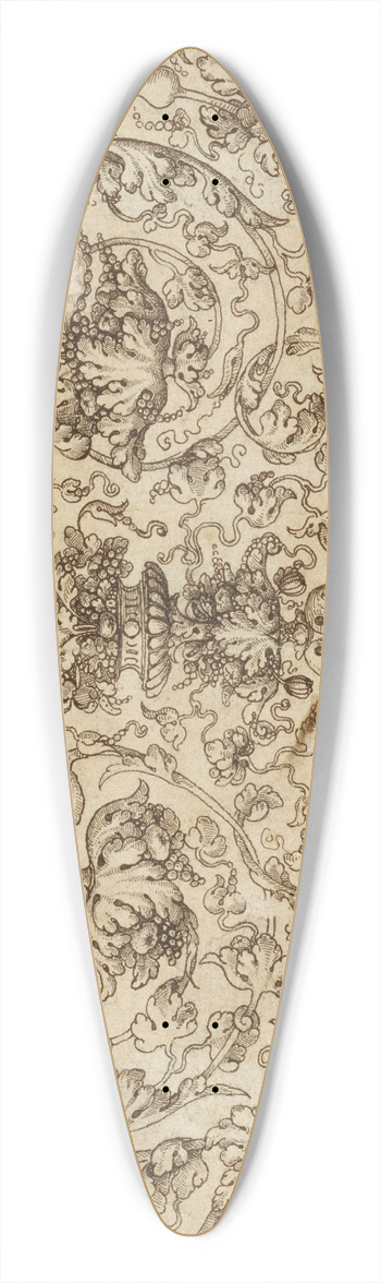 Virgil Solis - Design for a Frieze of Grapevines 39.3 inch art pintail longboard deck