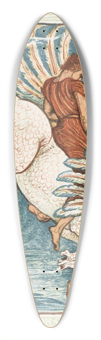 Walter Crane - Bellerophon on Pegasus 39.3 inch art pintail longboard deck