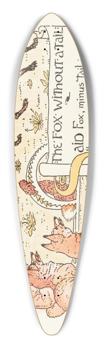 Walter Crane - The Fox without a Tail 39.3 inch art pintail longboard deck