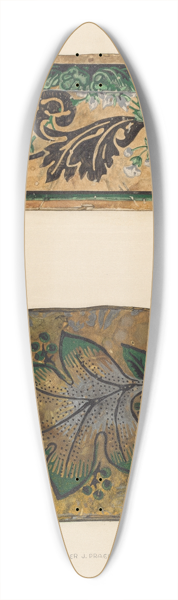 Walter Praefke - Hat Box 39.3 inch art pintail longboard deck