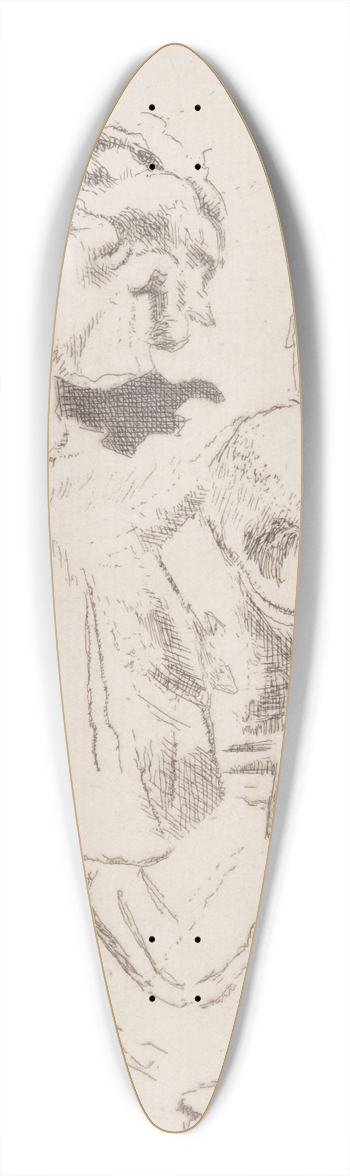 Walter Richard Sickert - Dieppe, Quai Henri IV 39.3 inch art pintail longboard deck