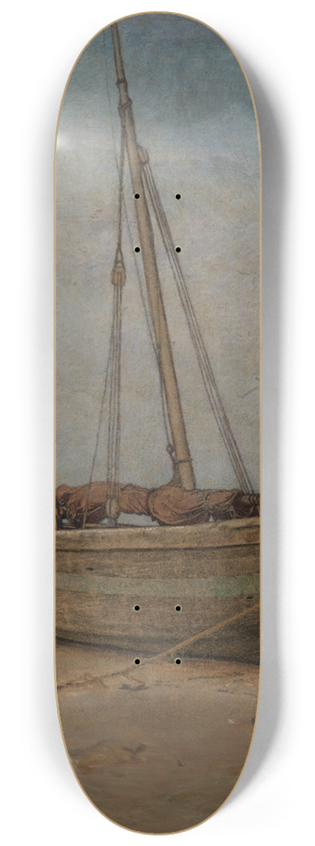 Gustav Schnleber - Fischerboote in Tiefebbe bei La Panne 8.25 inch art skate deck