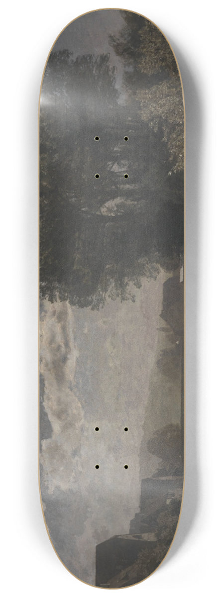 Gustav Schnleber - Mondnacht am Enzwehr bei Besigheim 8.25 inch art skate deck