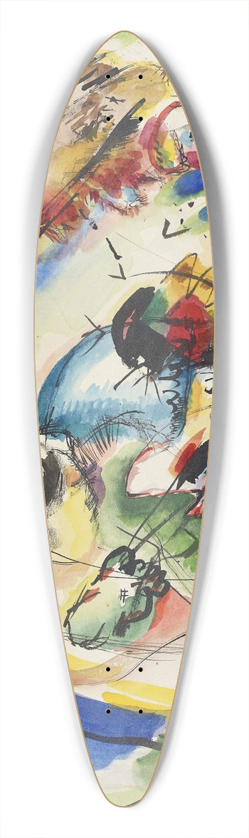 Wassily Kandinsky - Draft for Dreamy Improvisation 39.3 inch art pintail longboard deck