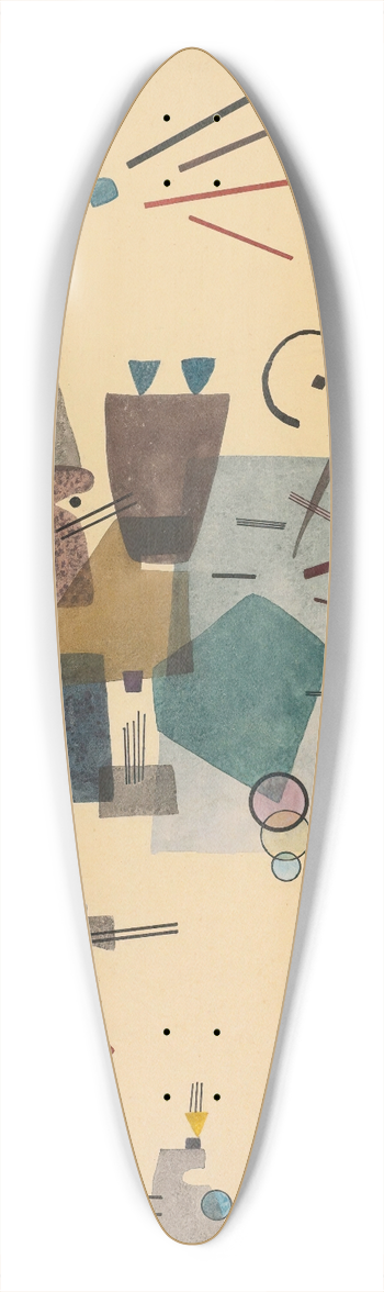 Wassily Kandinsky - Gewrmtes Khl (Warmed Cool) 39.3 inch art pintail longboard deck