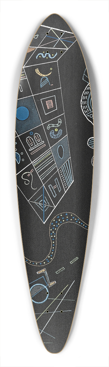Wassily Kandinsky - Ohne titel 39.3 inch art pintail longboard deck