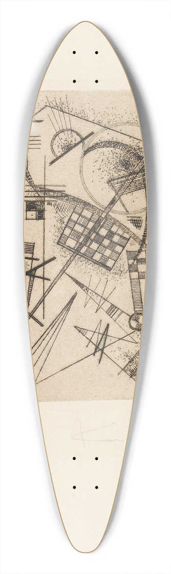 Wassily Kandinsky - Radierung fr die Deutsche Kunstgemeinschaft 39.3 inch art pintail longboard deck