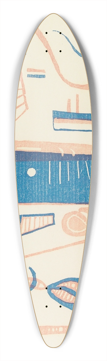 Wassily Kandinsky - Untitled, from XXe Sicle 39.3 inch art pintail longboard deck
