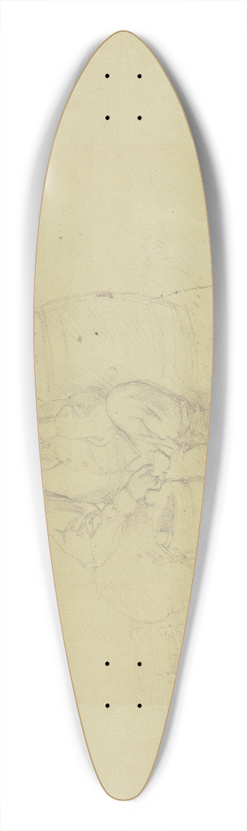 Wilhelm Amandus Beer - Russischer Bauer, sinnend bei seinen Vorrten sitzend 39.3 inch art pintail longboard deck