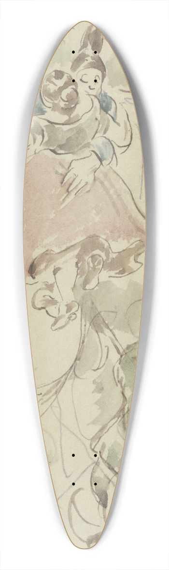 Wilhelm Busch - Dance card 39.3 inch art pintail longboard deck