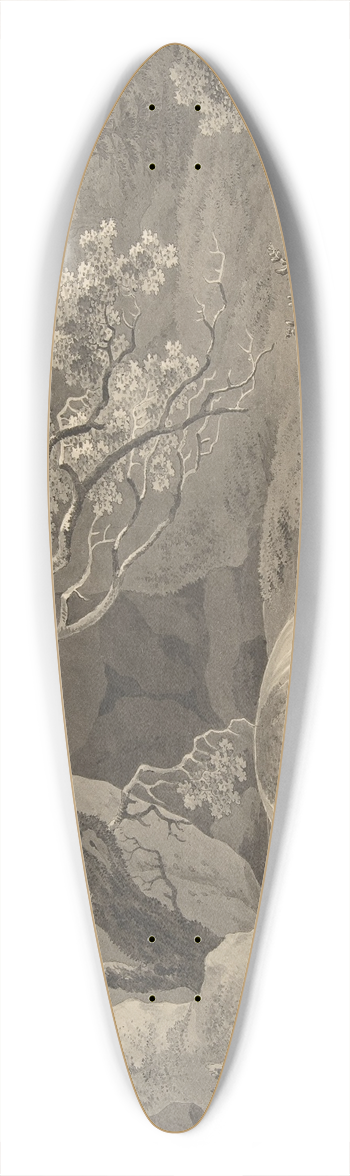 Wilhelm Friedrich Gmelin - Landscape with Waterfall 39.3 inch art pintail longboard deck