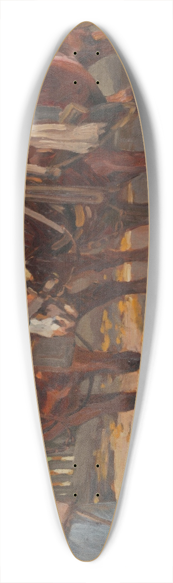 Wilhelm Hhnel - Pferdegespann 39.3 inch art pintail longboard deck