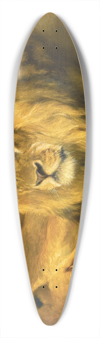 Wilhelm Kuhnert - Resting Lions 39.3 inch art pintail longboard deck