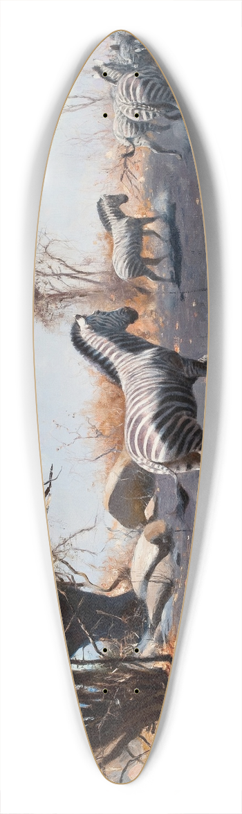 Wilhelm Kuhnert - Zebras 39.3 inch art pintail longboard deck