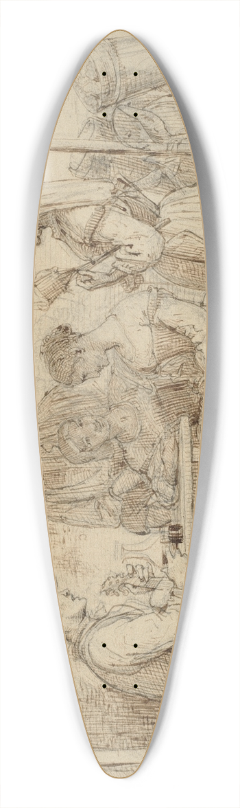 Wilhelm Marstrand - Udenfor et osteri 39.3 inch art pintail longboard deck