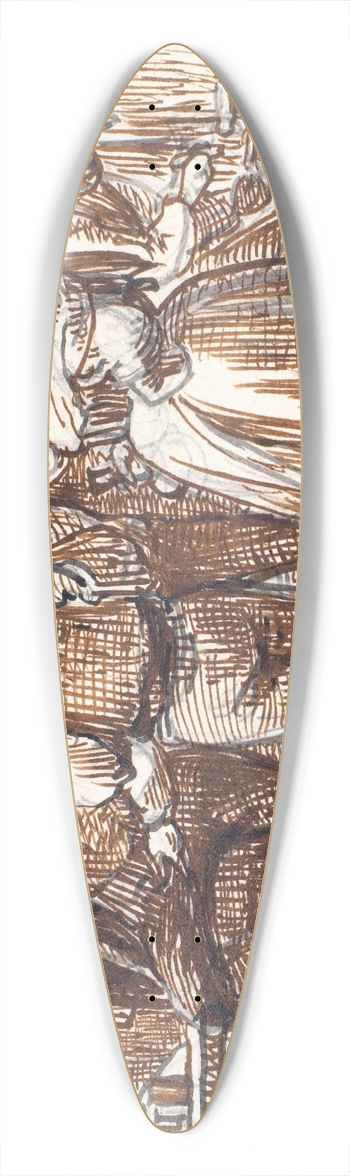 Wilhelm Marstrand - Vinen prves i klderen 39.3 inch art pintail longboard deck