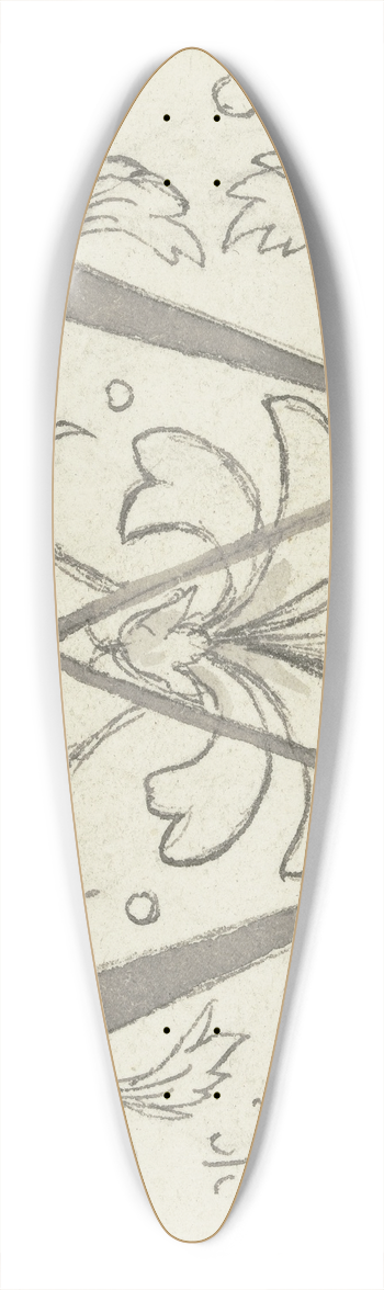 Wilhelm Steinhausen - Initial W 39.3 inch art pintail longboard deck