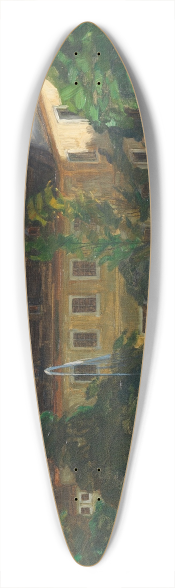 Wilhelm Trbner - Hof im Stift Neuburg mit Springbrunnen II 39.3 inch art pintail longboard deck