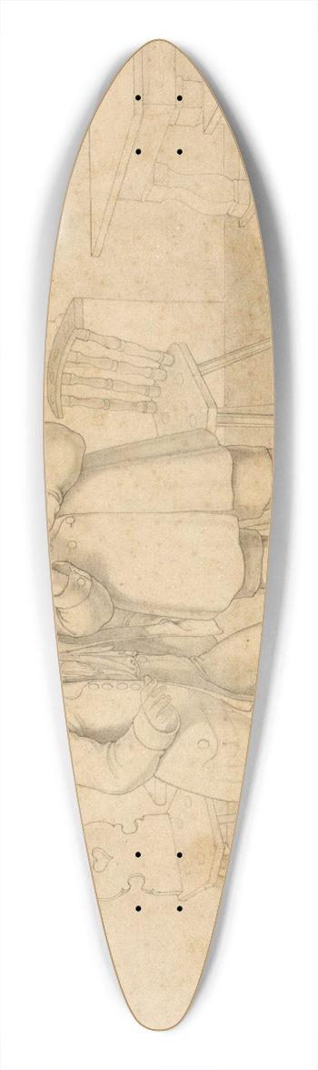 Wilhelm Trbner - In der Wirtsstube (Ein junger Mann wird zum Kartenspiel verfhrt) 39.3 inch art pintail longboard deck