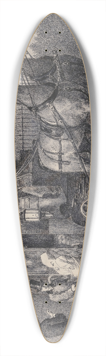 Willem de Famars Testas - Coach 39.3 inch art pintail longboard deck