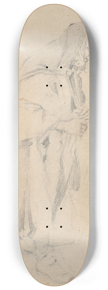 Gustv Mall - Woman with a Hamper (Study of an Old Woman Carrying Twigs) 8.25 inch art skate deck