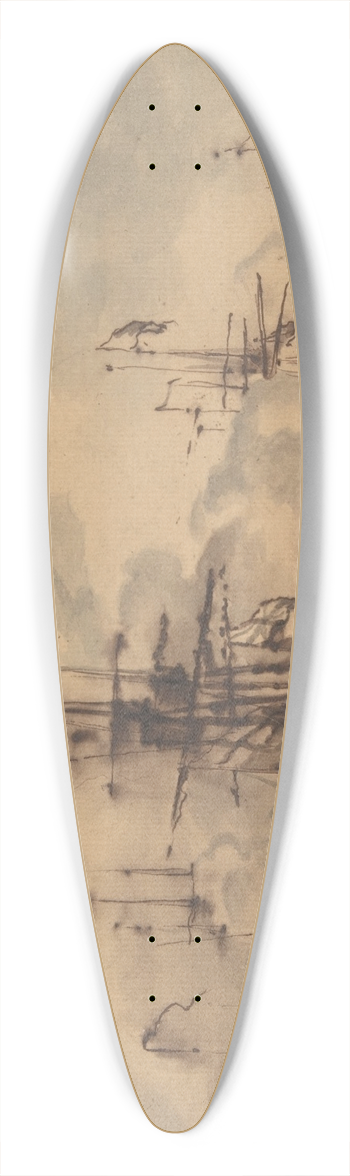 Willem van de Velde the Younger - Sea Fight 39.3 inch art pintail longboard deck