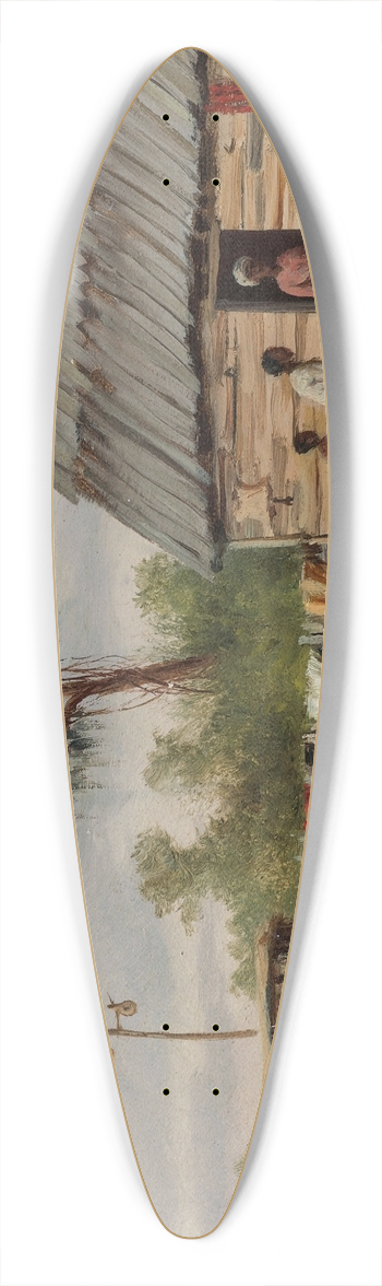 William Aiken Walker - The Old Cabin 39.3 inch art pintail longboard deck