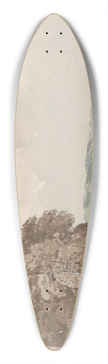 William Alfred Delamotte - Richmond Bridge 39.3 inch art pintail longboard deck