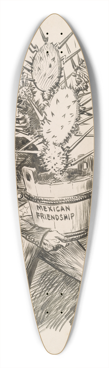 William Allen Rogers - A sensitive plant 39.3 inch art pintail longboard deck