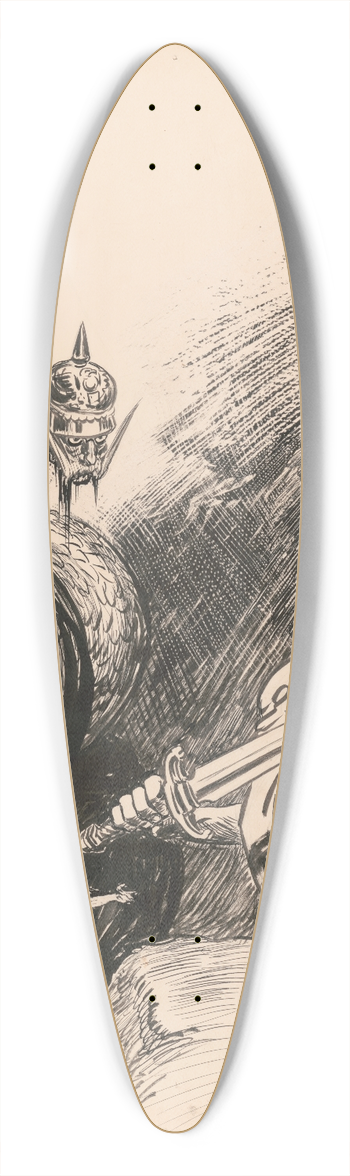 William Allen Rogers - Until this monster is destroyed, there is no peace 39.3 inch art pintail longboard deck