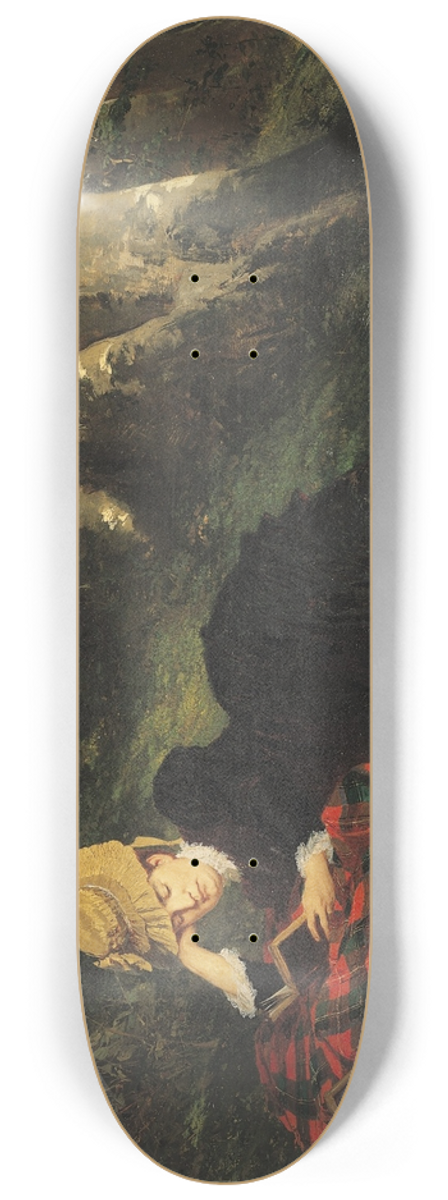 Gyula Benczr - Woman Reading in a Forest 8.25 inch art skate deck