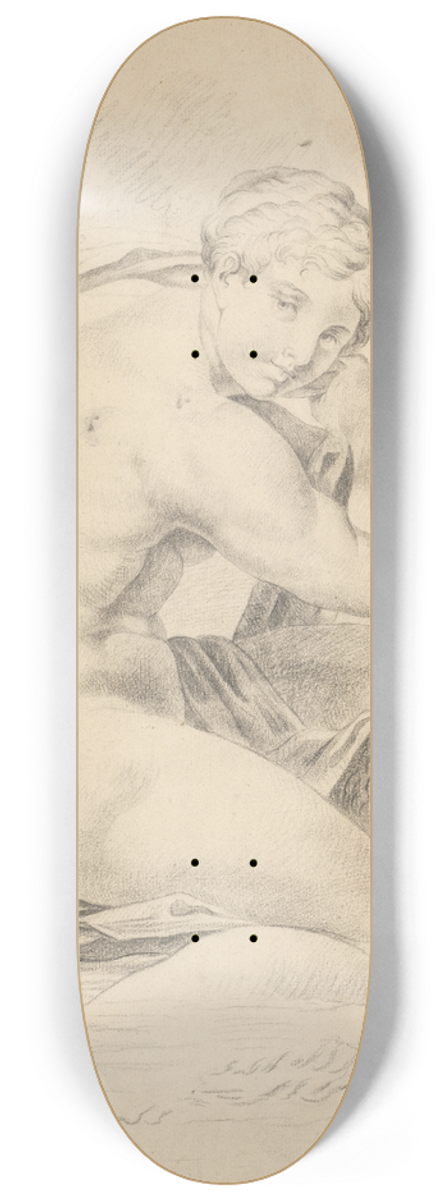 Gyula Benczr - Woman with a dolphin 8.25 inch art skate deck