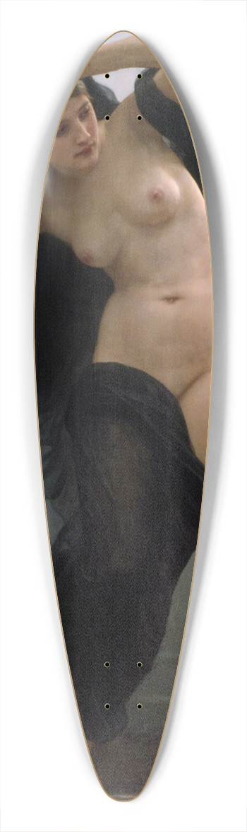 William Bouguereau - La Nuit 39.3 inch art pintail longboard deck