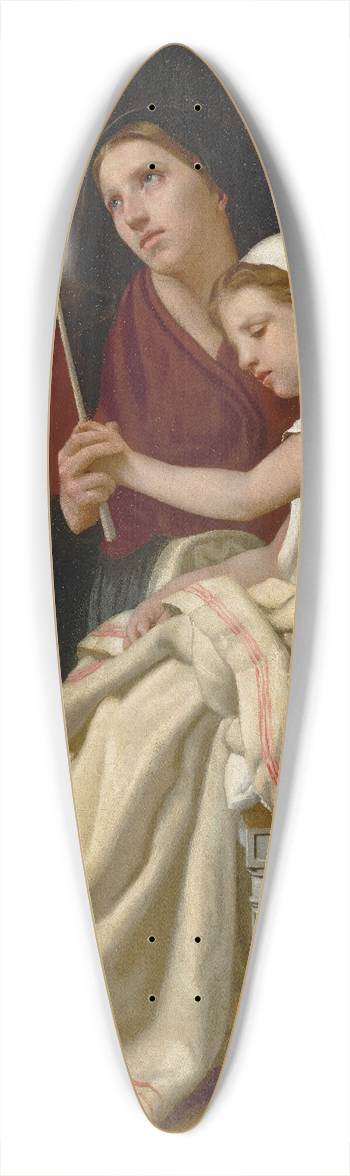 William Bouguereau - Le Voeu 39.3 inch art pintail longboard deck