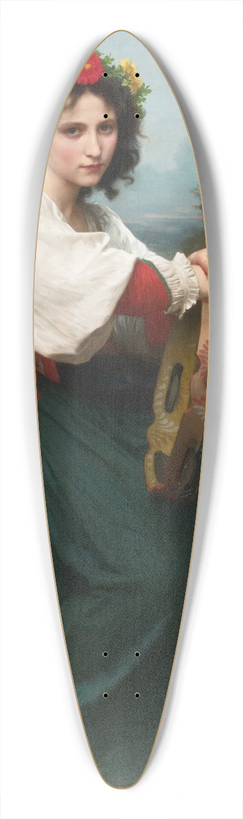 William Bouguereau - LItalienne au Tambour de Basque 39.3 inch art pintail longboard deck