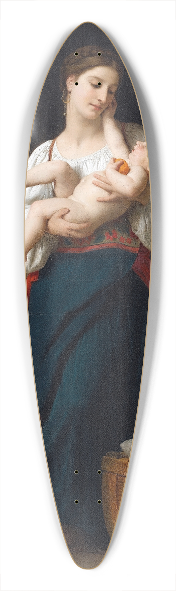 William Bouguereau - Premires caresse 39.3 inch art pintail longboard deck