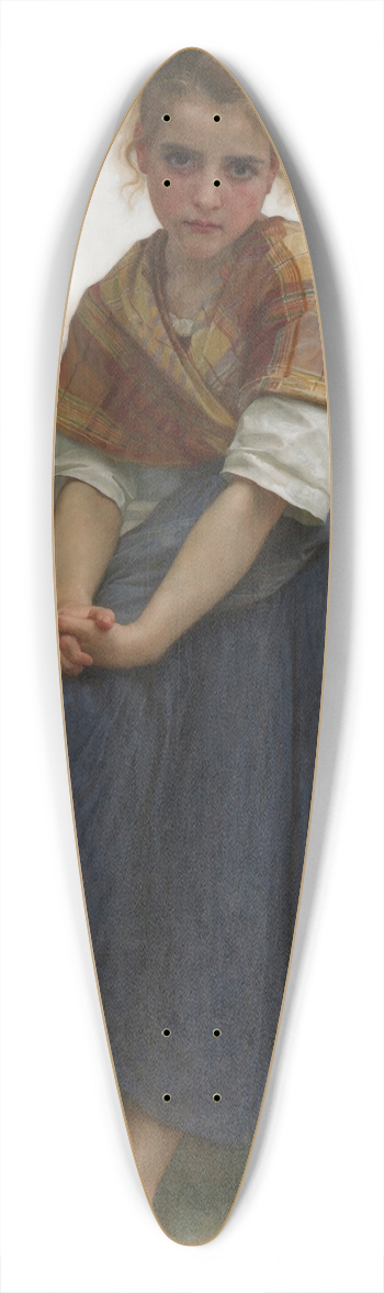 William Bouguereau - The Broken Pitcher 39.3 inch art pintail longboard deck