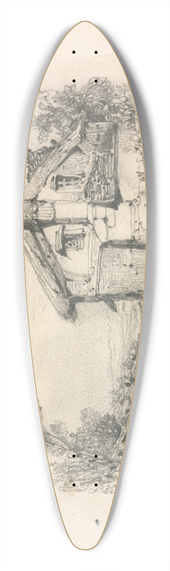 William Callow - Cottage in a Landscape 39.3 inch art pintail longboard deck