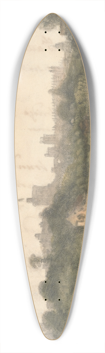 William Crotch - View of Windsor from down the River 39.3 inch art pintail longboard deck