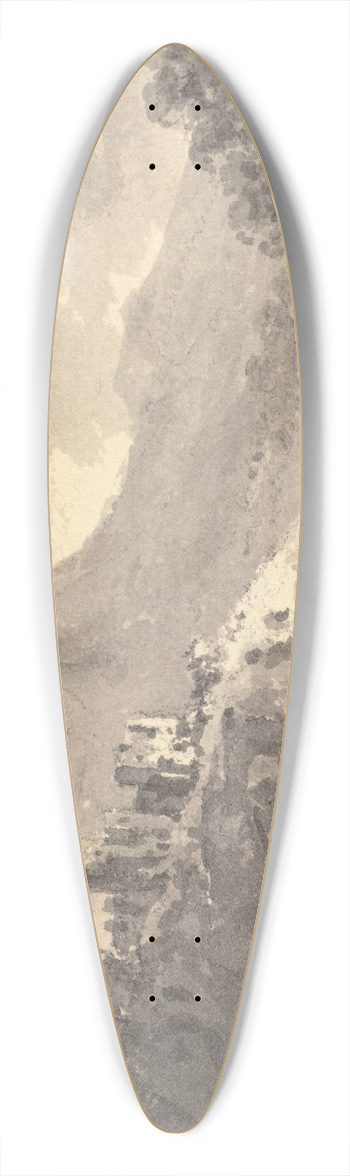 William Gilpin - Landscape with a Castle and a Bridge 39.3 inch art pintail longboard deck