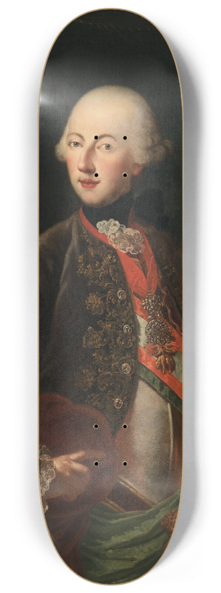 Habsburg Court Painter - Portrait Of Emperor Joseph Ii As A Young Man (17411790) 8.25 inch art skate deck