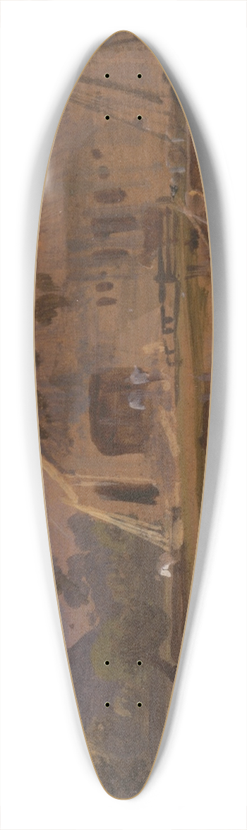 William Havell - On the Kennet, Reading 39.3 inch art pintail longboard deck